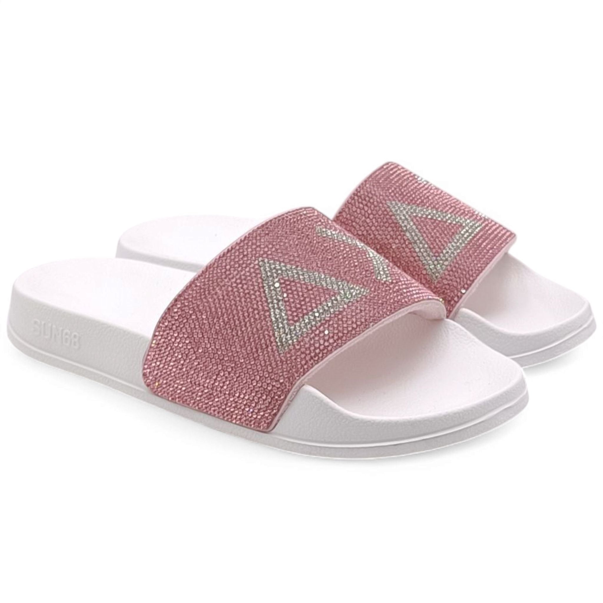 Sun68 Ciabatte Con Logo SUN68 Ciabatte Con Strass Bianco/rosa