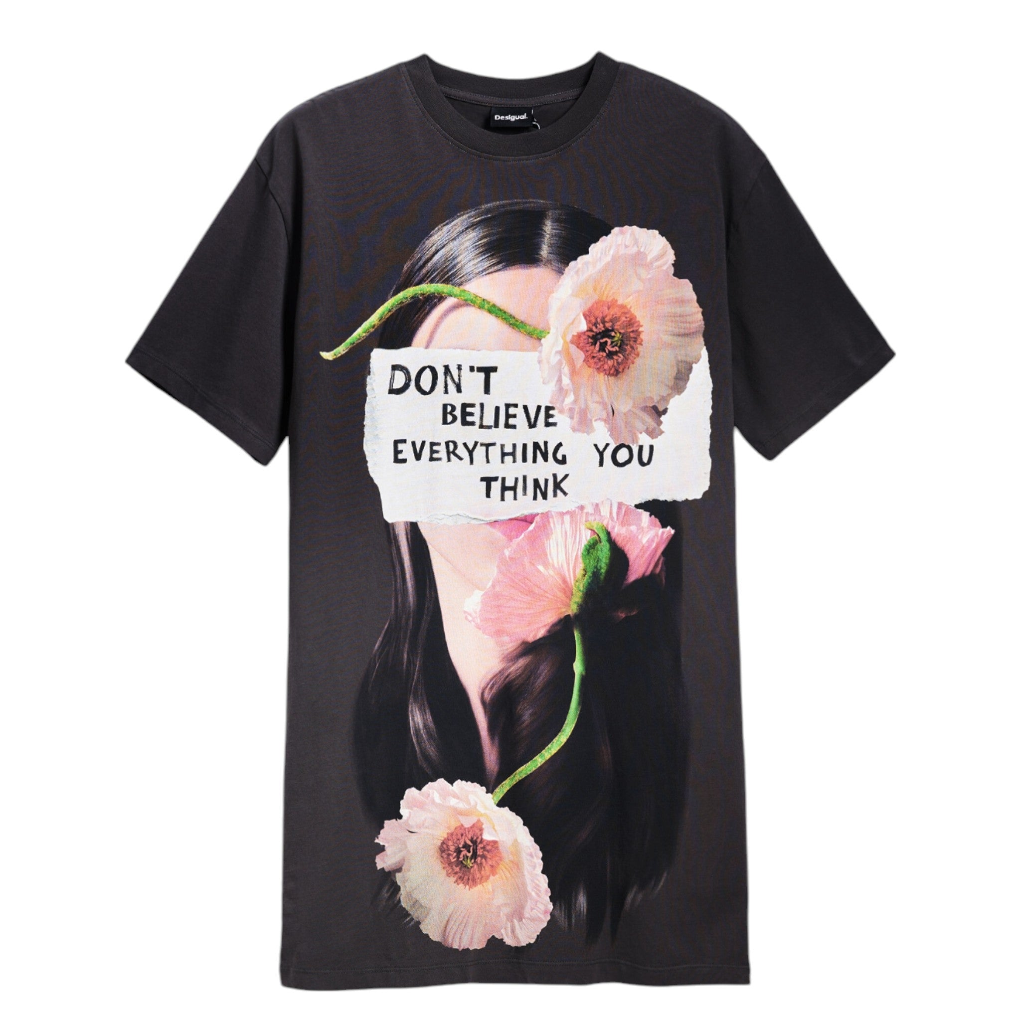 TG. XL) Desigual Cinghie per Abito da Donna NAN, Nero, XL - NUOVO