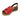 Sandalo zeppa donna in pelle con rouche Lux 5098 rosso/T.MORO