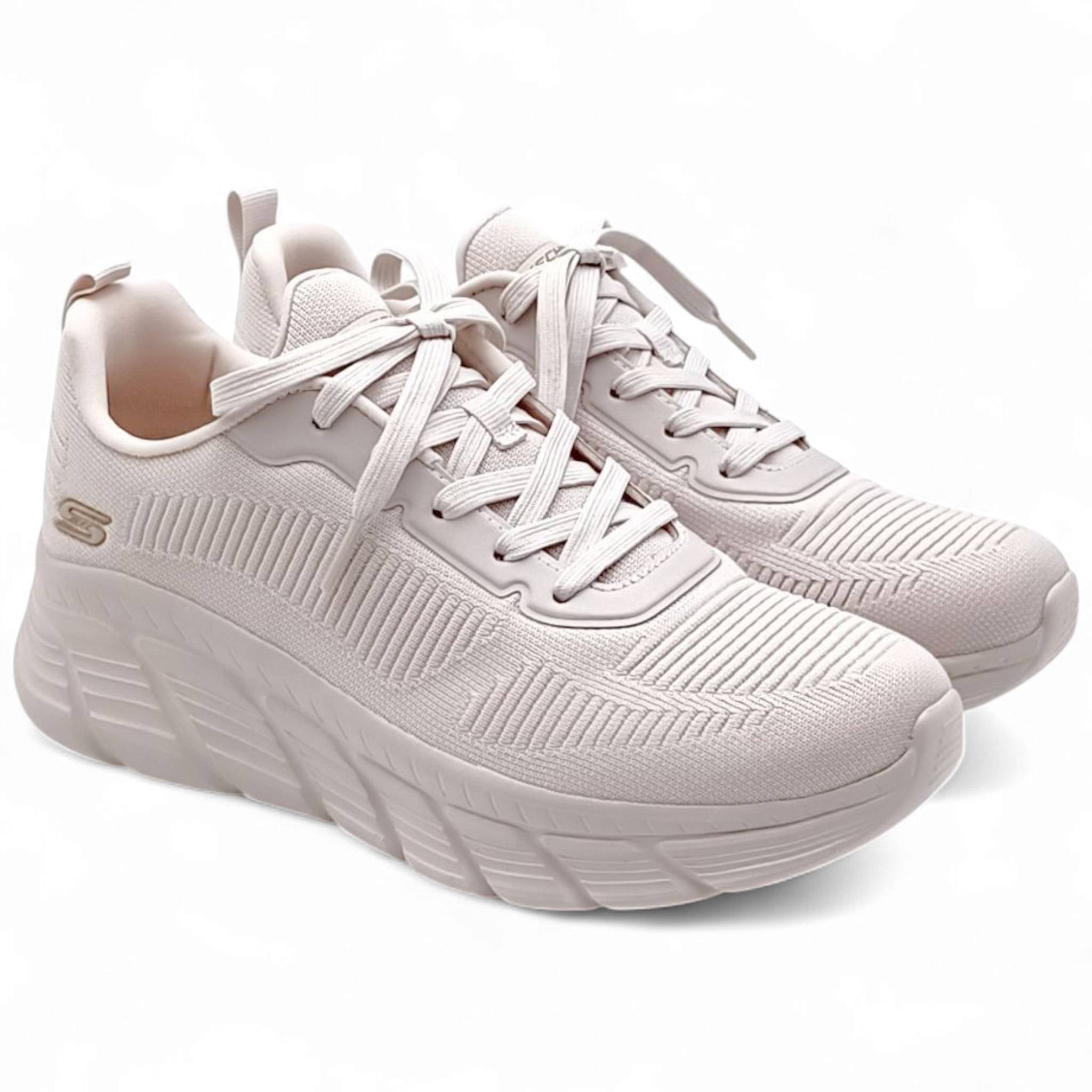 SKECHERS Sneaker bianco panna con soletta in Memory Foam Donna