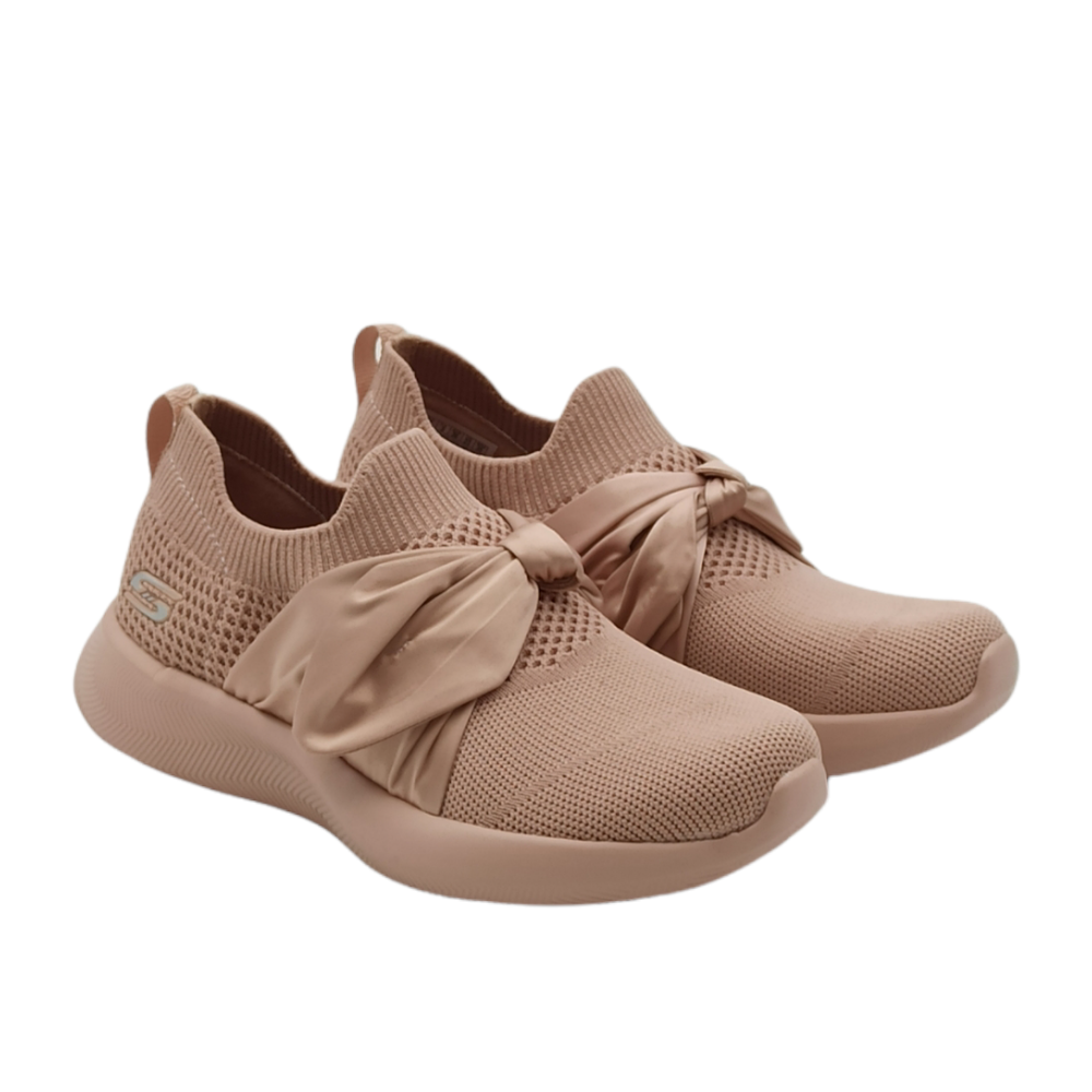 SKECHERS Sneaker slip on donna tessuto SKECHERS 32802 PNK BOBS SQUAD 2 BOW rosa Senno