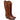 Texano color cuoio in pelle con ricami Donna G200