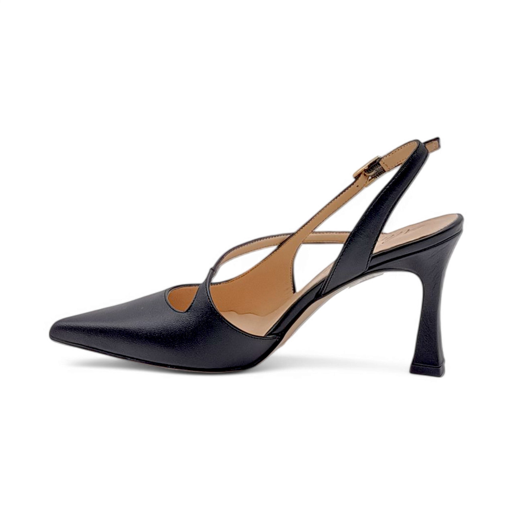 ALTRAMAREA Slingback in pelle nera tacco alto donna Altramarea