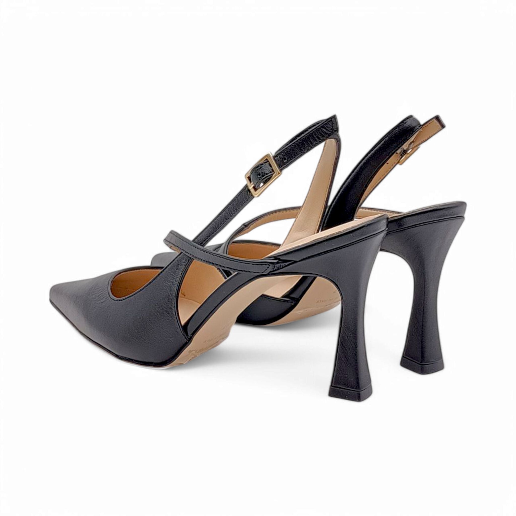 ALTRAMAREA Slingback in pelle nera tacco alto donna Altramarea