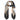 Foulard donna liu jo nero/beige con dettagli animalier e catena 2F5074T0300