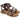 Sandali bassi donna Lux in pelle cioccolato e borchie 32200