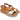 Sandalo in pelle color cuoio con zeppa Donna Lux 5073
