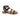 Sandali bassi donna Lux in pelle cioccolato e borchie 32200