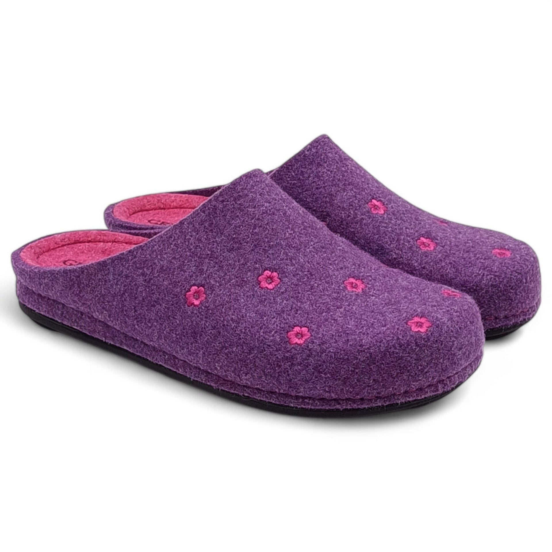 GRUNLAND Pantofola Donna Uomo Punta Chiusa In Feltro Blu - CI2971, Taglia 37, Suola BIRK - 4