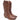 Texano donna color cuoio scuro in ecopelle con ricami King of Hearts MP-637-2