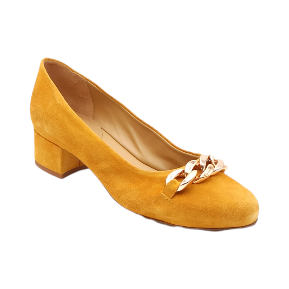 ETIENNE Ballerina mezzo tacco donna in camoscio gold Etienne 205 CAMOSCIO gold Senno