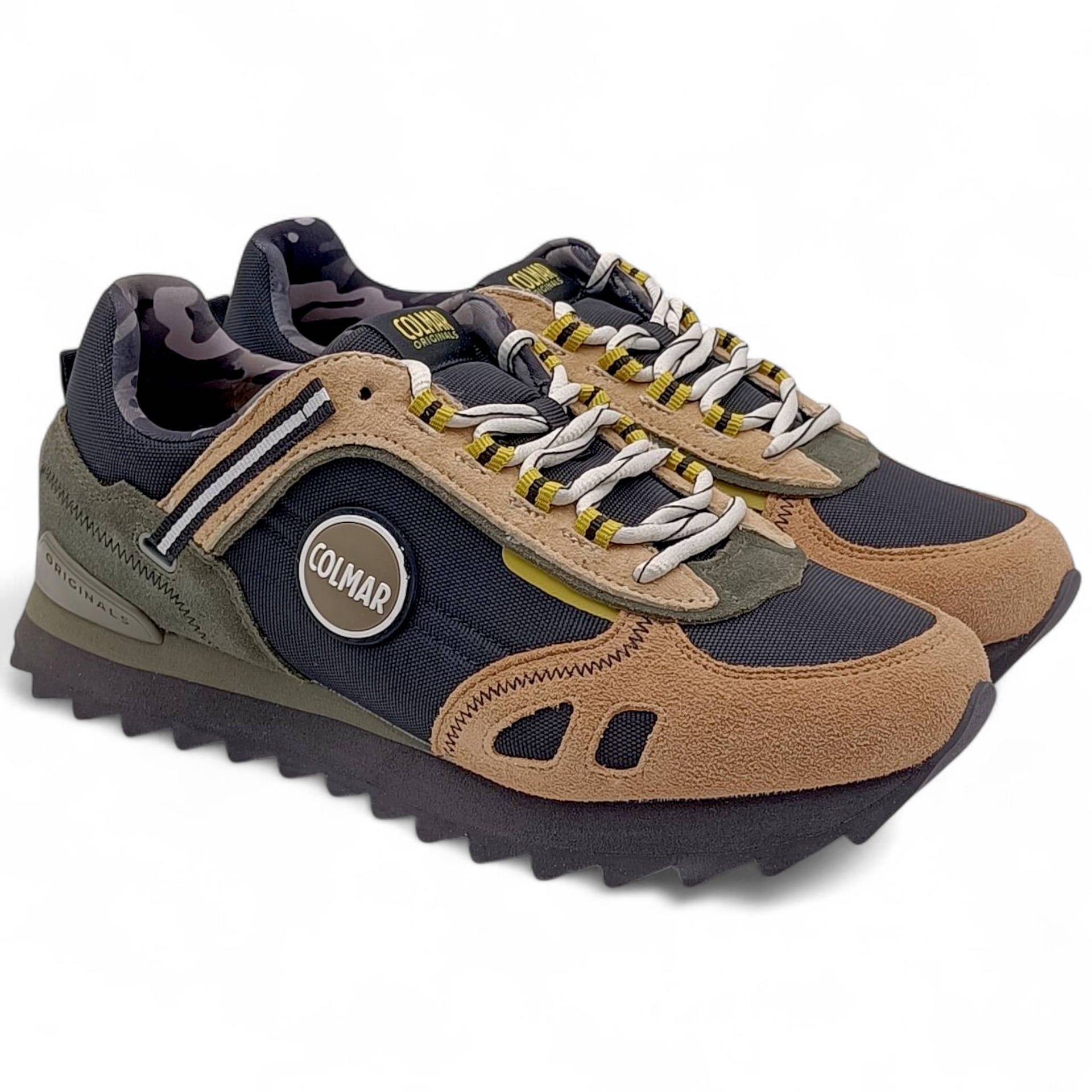 Colmar - Travis Authentic 063 Verde Militare Beige Grigio Chiaro Scarpe Da Ginnastica 453461 Colmar - Travis Authentic 063 Verde Militare Beige Grigio Chiaro Scarpe Da Ginnastica 453461