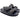 Ciabatta nera doppia fascia in pelle con fibbie gioiello Donna bio bio KUNA
