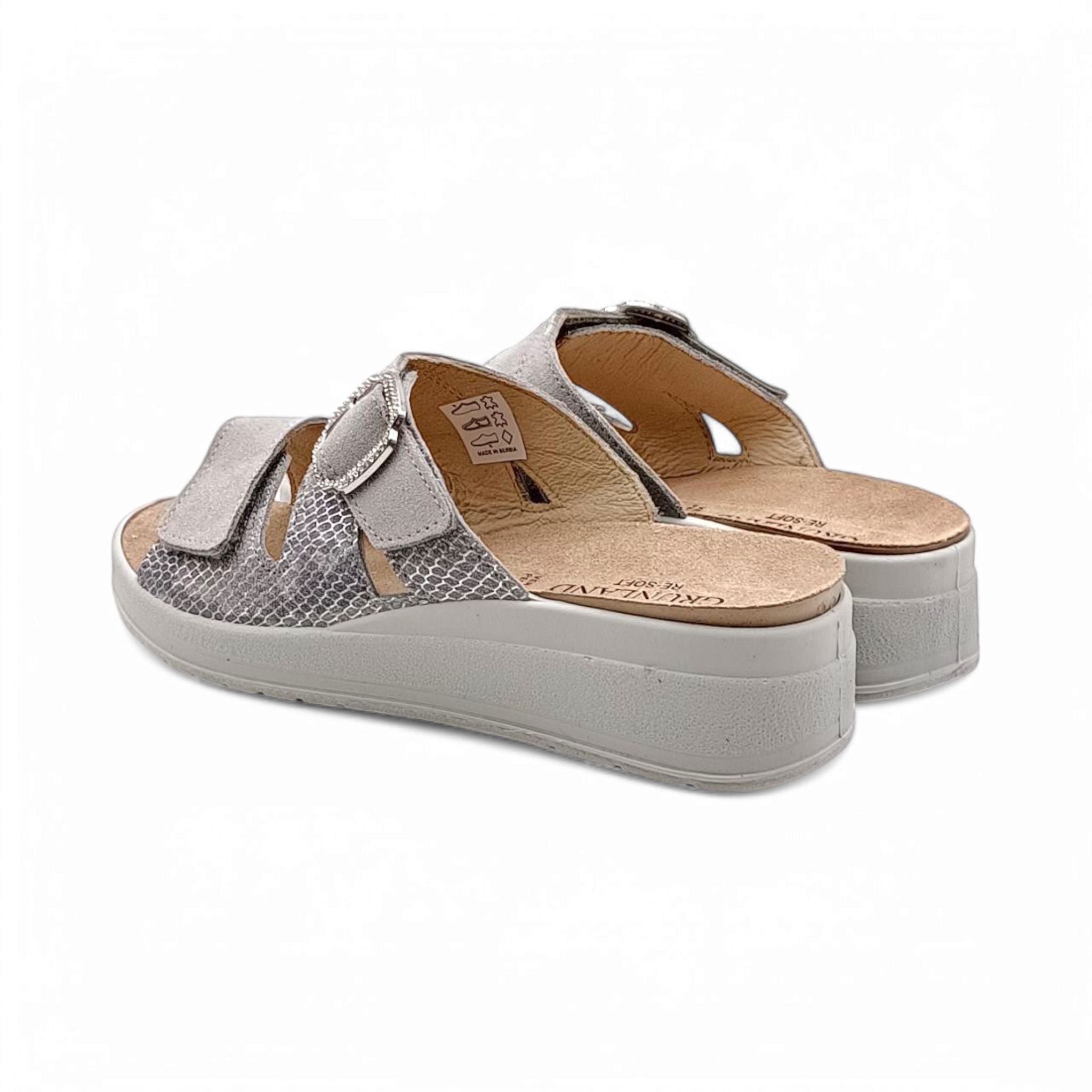 GRUNLAND Sandali Ciabatta Bio in Pelle con Plantare Anatomico GRUNLAND Sandali Ciabatta Bio in Pelle con Plantare Anatomico